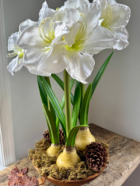 The Gathered Table Amaryllis Centerpiece