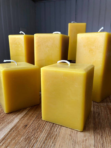 Square Beeswax Pillar